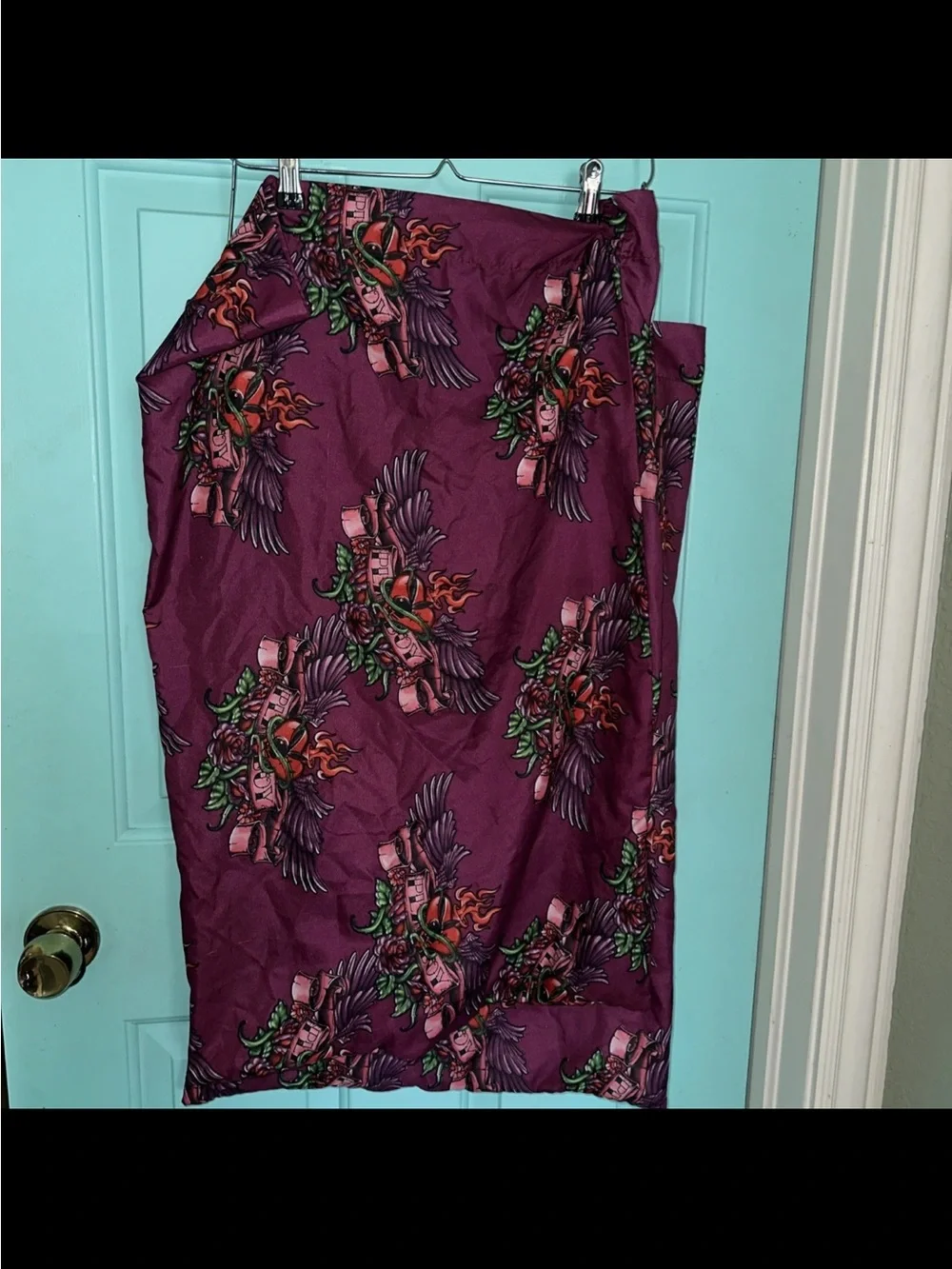 RARE 90s PLAYBOY BED FLAT SHEET FULL SIZE PURPLE WINGED HEARTS FLAMES 2 CASES